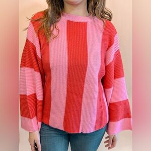 Striped Red and Pink Women's Sweater